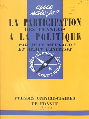 cover image of La participation des Français à la politique